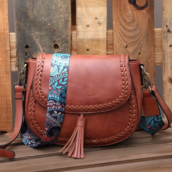 Boho Floral Strap Shoulder Crossbody Bag - Picture 3 of 12
